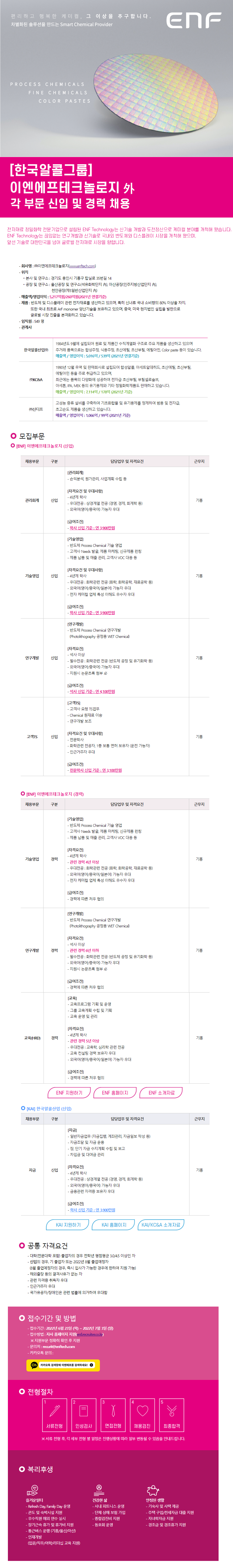취업 및 정보 게시판읽기 ( 한국알콜그룹 기흥본사 각 부문 신입 및 경력 채용 ) | 고려대학교 산업경영공학부